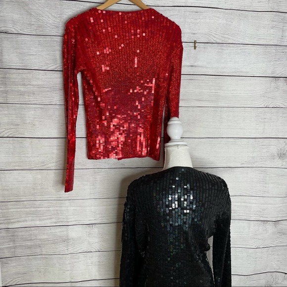 3 PIECE SET Moda International Vintage Y2K Sequin Tube Top & Cardigans XS - Picture 8 of 13